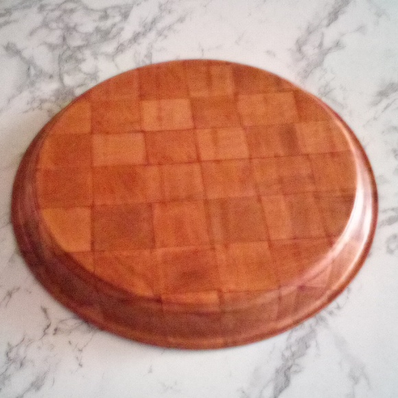 Vintage MCM Genuine Original Formosa-Wood Woven Circular Serving Tray NW… - Picture 3 of 8